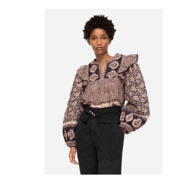 Sea New York I Margo Quilted Bohemian Blouse I in Purple - Picture 2 of 5